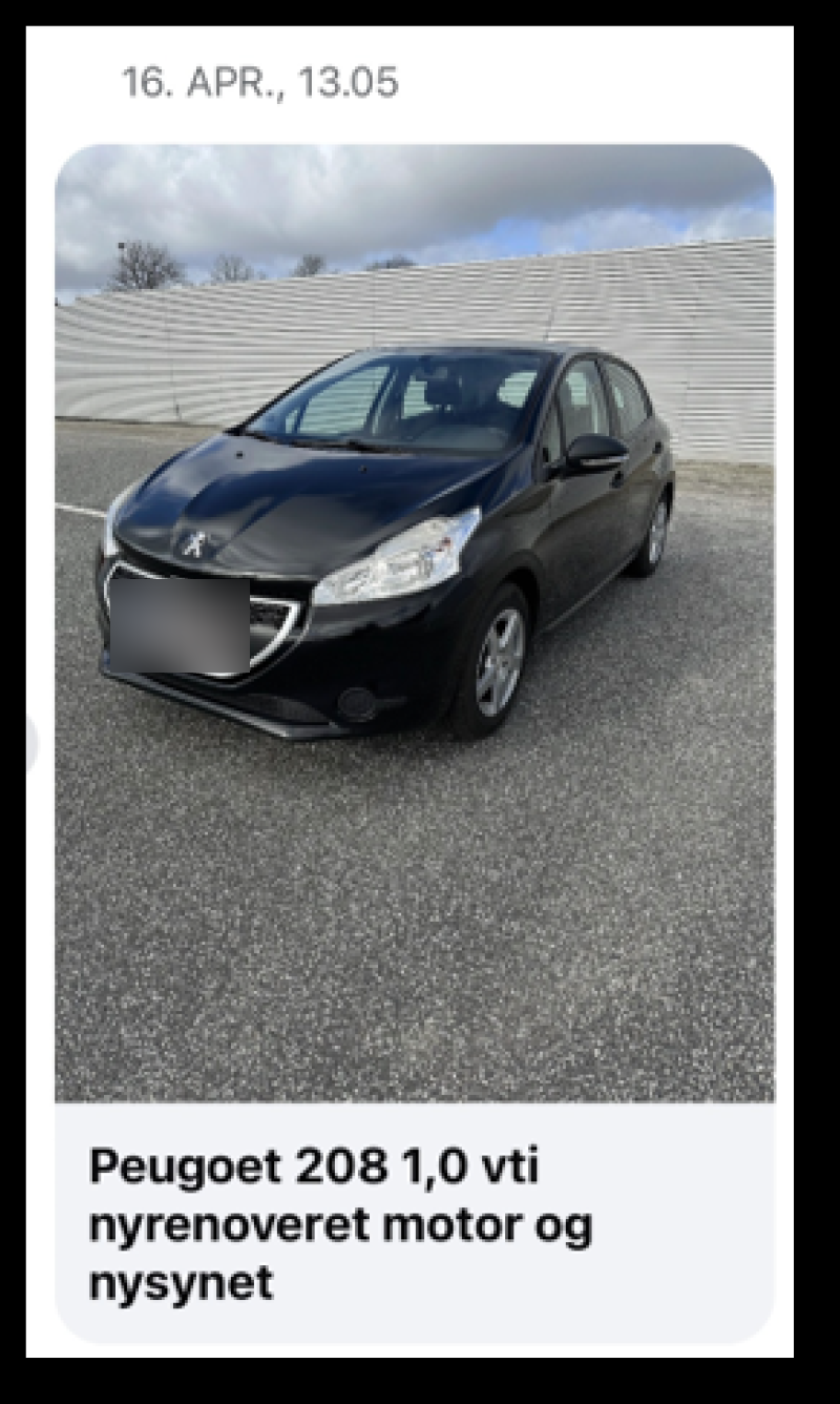 PEUGEOT, 208, 1,0 VTi 5-D Skrotbil skrotpræmie