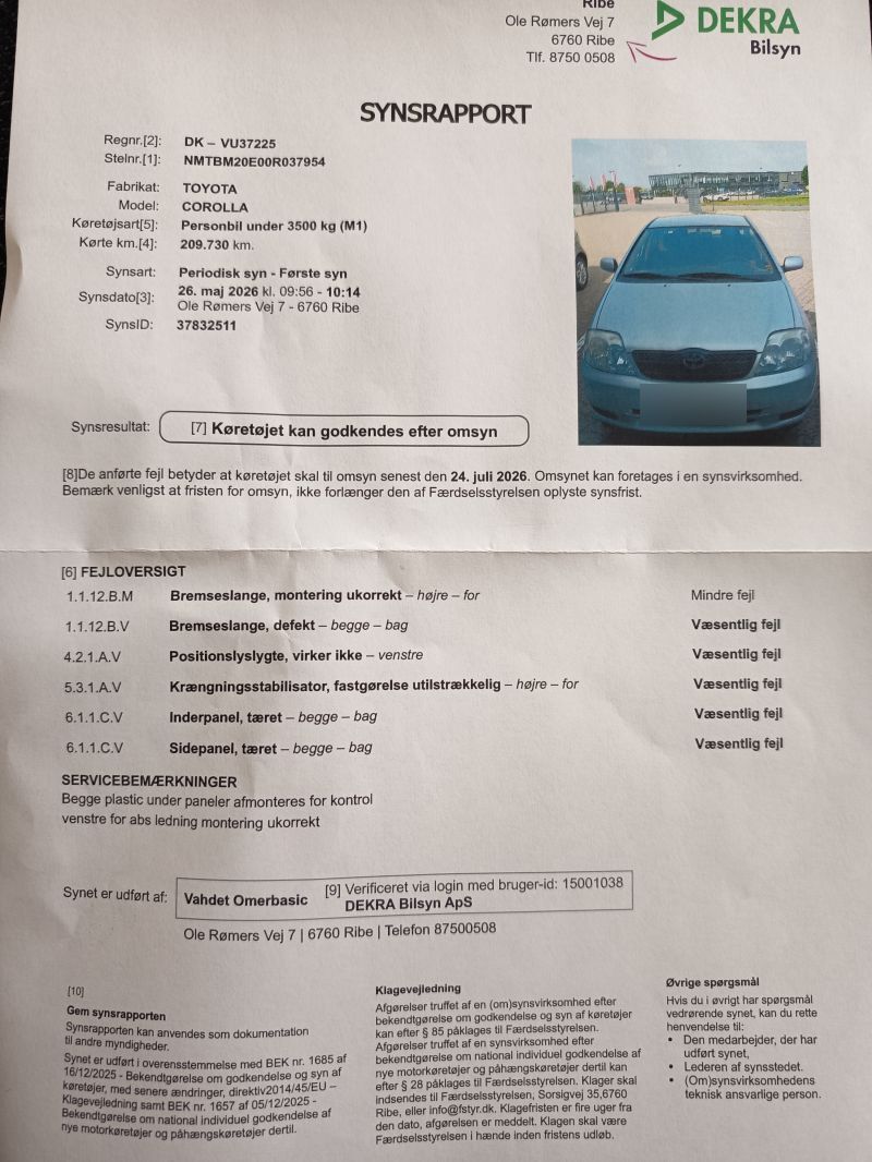 TOYOTA, COROLLA, 1,4 SD Skrotbil skrotpræmie