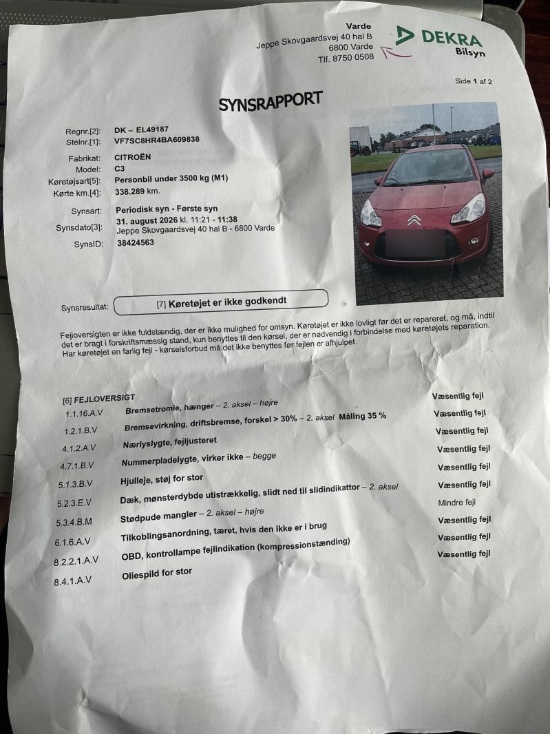 CITROËN, C3, HDI 70 Skrotbil skrotpræmie