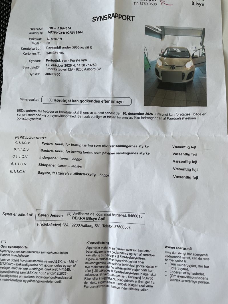 CITROËN, C1, 1 4-dørs m. bagklap Skrotbil skrotpræmie
