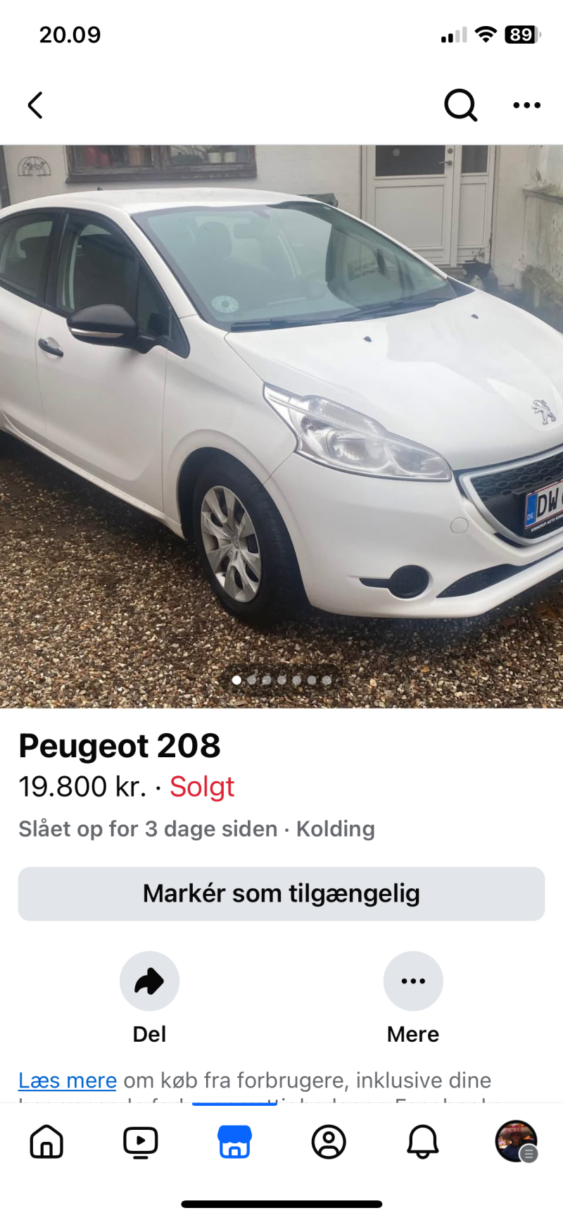 PEUGEOT, 208, 1.0 VTi 5D Skrotbil skrotpræmie