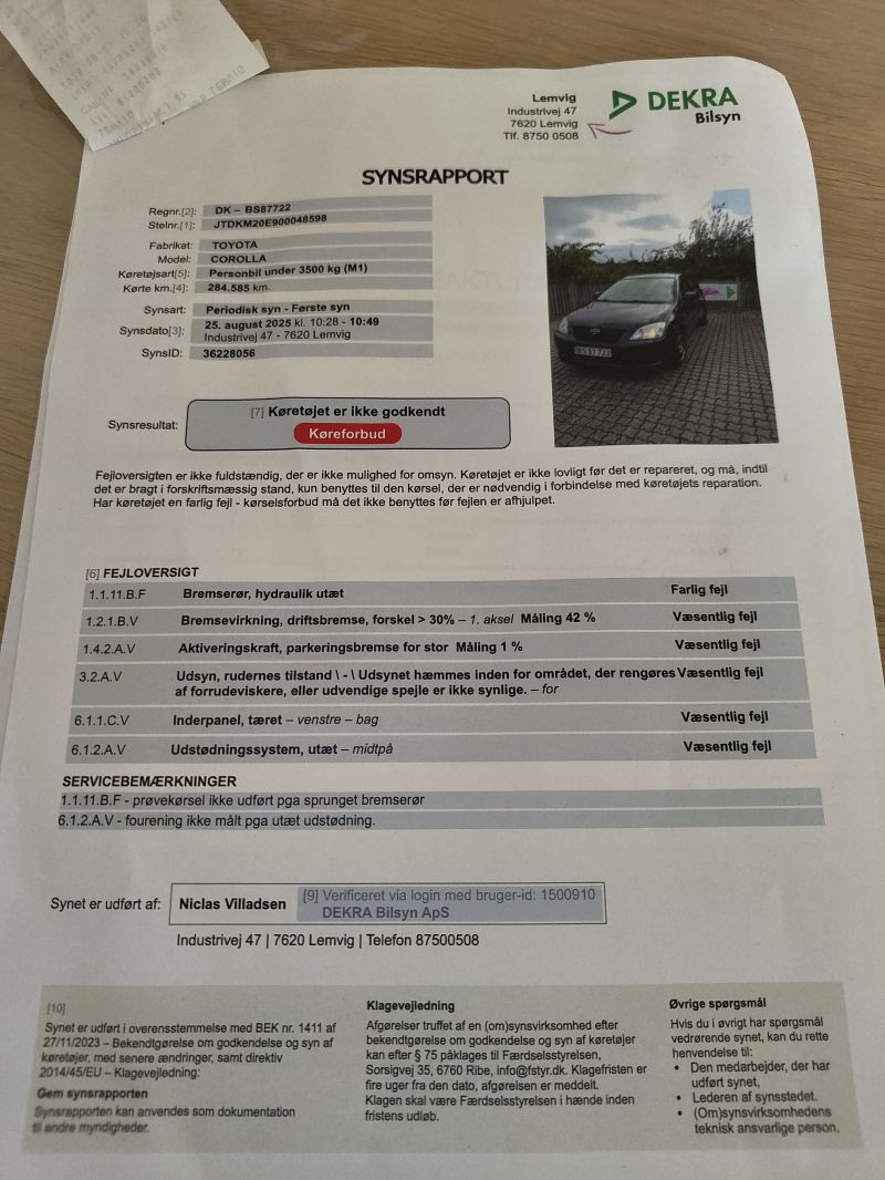 TOYOTA, COROLLA, 1,4 HB TERRA Skrotbil skrotpræmie