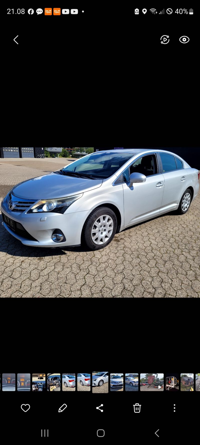 TOYOTA, AVENSIS, 2.0 D-4D sedan Skrotbil skrotpræmie