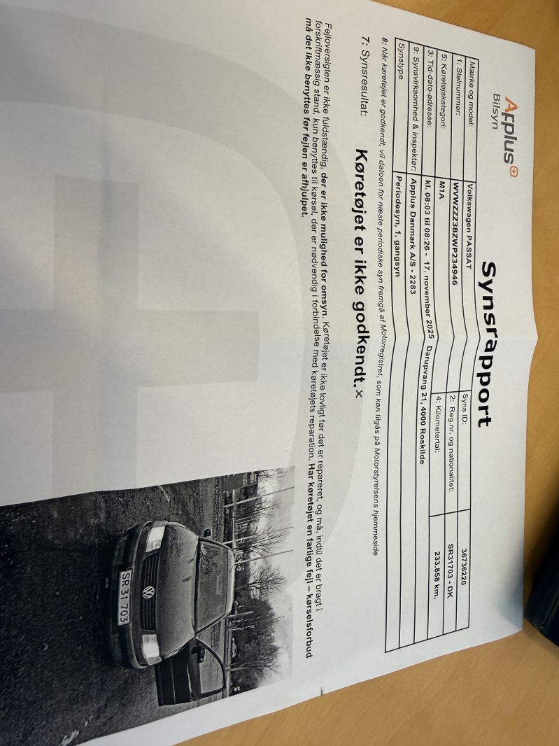 VOLKSWAGEN, PASSAT, 1,8 MAN. LIMOUSINE Skrotbil skrotpræmie