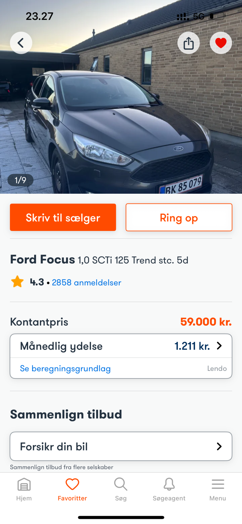 FORD, Focus, 1.0 EcoBoost (125 HK) Stationcar Forhjulstræk Man. Skrotbil skrotpræmie