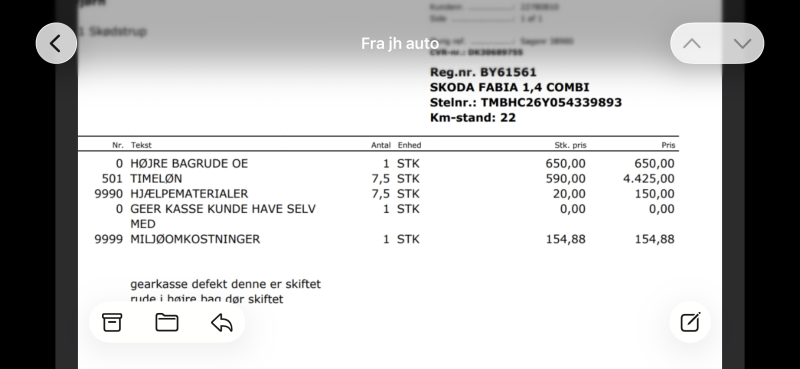 SKODA, FABIA, 1,4 COMBI Skrotbil skrotpræmie