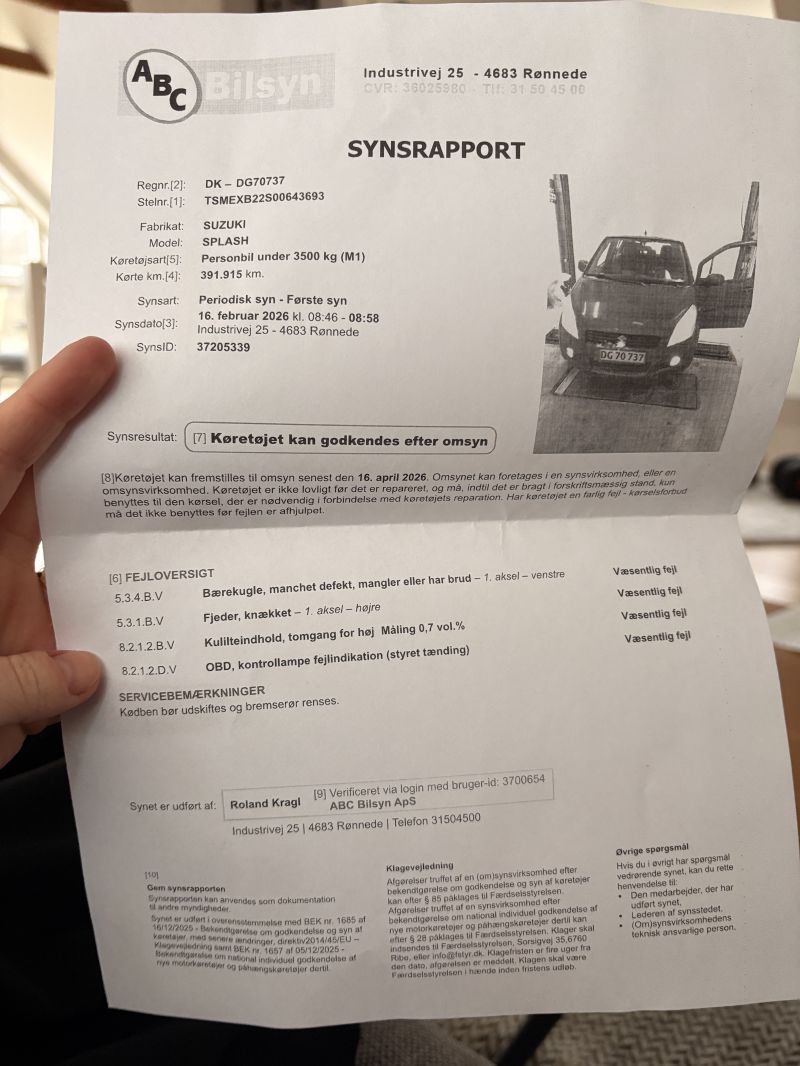 SUZUKI, SPLASH, 1,0 Skrotbil skrotpræmie