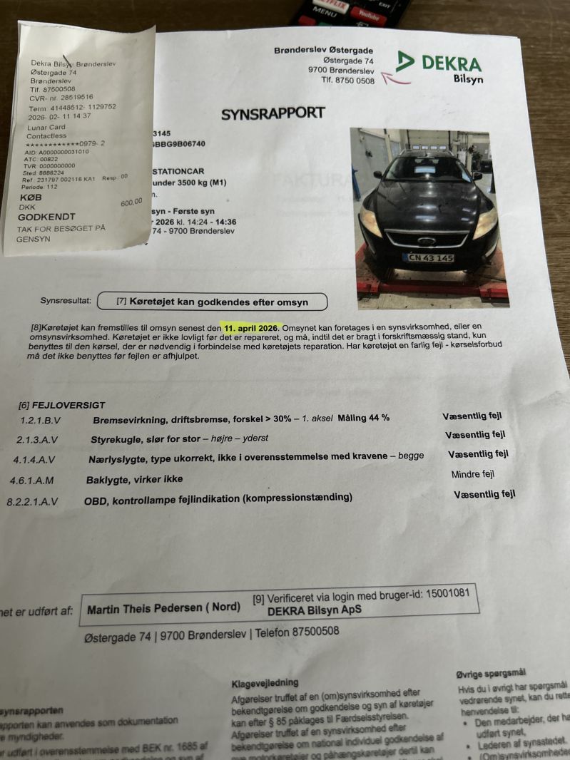 FORD, MONDEO STATIONCAR, 2,0 TDCI ECONETIC Skrotbil skrotpræmie