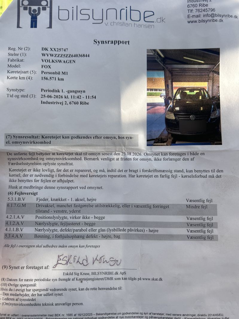 VOLKSWAGEN, FOX, 1,4 Skrotbil skrotpræmie